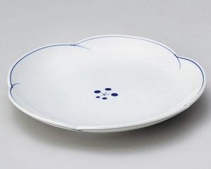 染付き梅ライン5.5皿【日本製　美濃焼】