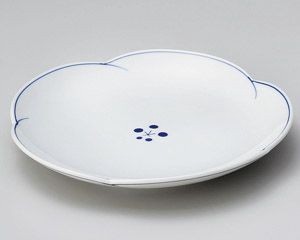 染付き梅ライン3.5皿【日本製　美濃焼】
