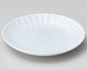 かすみ青白16.5cm丸皿【日本製　美濃焼】
