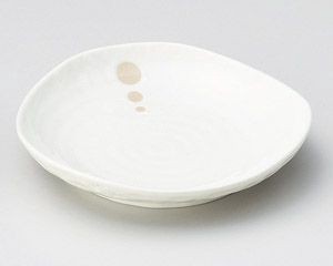 ドット白三角5.0皿【日本製　美濃焼】
