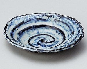 手造りちぎり楕円小皿【日本製　美濃焼】