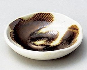 金彩粉引き豆皿【日本製　美濃焼】