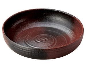 赤楽黒吹10.0鉢【日本製　美濃焼】