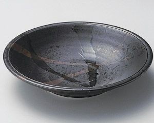 煌き黒盛皿【日本製　美濃焼】
