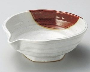 赤釉掛8.0片口鉢【日本製　美濃焼】