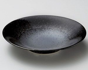 黒真珠輪二重8寸浅鉢【日本製　美濃焼】