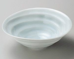 青白磁うず潮6.5鉢【日本製　美濃焼】
