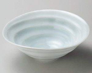 青白磁うず潮6.0鉢【日本製　美濃焼】