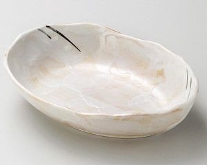 赤志野舟形8寸鉢【日本製　美濃焼】