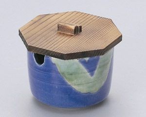 青釉オリベソース入(木ブタ付き)【日本製　美濃焼】