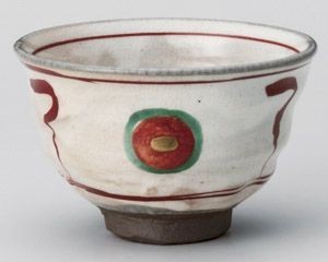 赤絵丸紋茶碗【日本製　美濃焼】