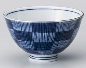 Mino ware Rice Bowl Checkered Made in Japan