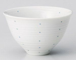藍 ドット飯碗(大)【日本製　美濃焼】