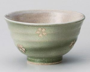 春うららグリーン新茶碗【日本製　美濃焼】