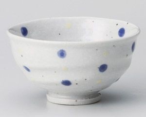 紺水玉手造茶碗【日本製　美濃焼】