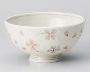 Mino ware Rice Bowl Pink Clover Made in Japan