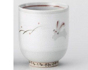 粉引ウサギ湯呑【日本製　美濃焼】