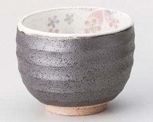 粉引舞桜一服碗(紫)【日本製　美濃焼】