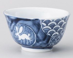 丸紋うさぎ厚口煎茶【日本製　美濃焼】