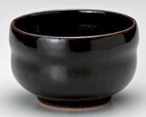 黒釉ひさご抹茶(小)【日本製　美濃焼】