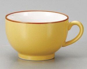 黄手付きスープカップ【日本製　美濃焼】