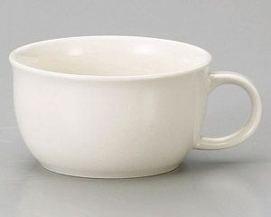 白片手スープカップ【日本製　美濃焼】