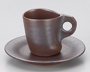 赤マットコーヒー碗と受皿【日本製　美濃焼】