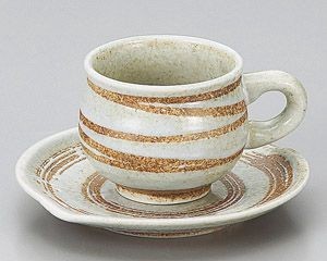白渦コーヒー碗と受皿【日本製　美濃焼】