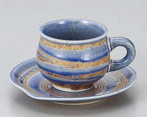 青渦コーヒー碗と受皿【日本製　美濃焼】