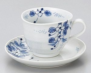 手描小花コーヒー碗と受皿【日本製　美濃焼】