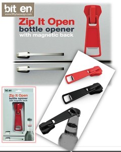 【 BITTEN】 ZIP IT OPEN BOTTLE OPENER large zipper bottle opener with magnet