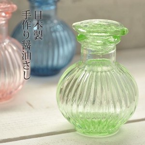 type Handmade Soy Sauce Bottle Green [Made in Japan/Japanese Plates]
