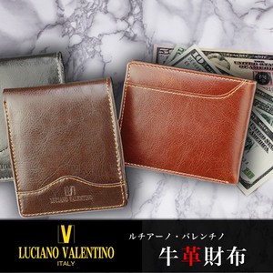 ★LUV-6004★シャイニーダコタ 折財布カードスライダー  Luciano Valentino メンズ 牛革