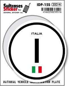 IDP-15S/イタリア(ITALY)/国際識別記号ステッカー/スーツケースステッカー　機材ケースにも！