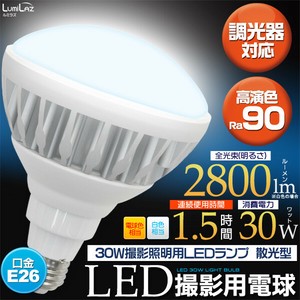 ＜LED電球・蛍光灯＞30W撮影照明用LEDランプ　散光型  口金E26