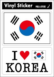 FIL-02/国旗ステッカー/KOREA・韓国/2枚セット