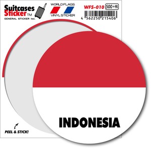 WFS-010/国旗ステッカー（サークル）/INDONESIA・インドネシア