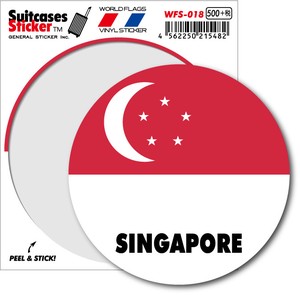 WFS-018/国旗ステッカー（サークル）/SINGAPORE・シンガポール