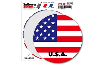 WFS-021/国旗ステッカー（サークル）/U.S.A.・アメリカ