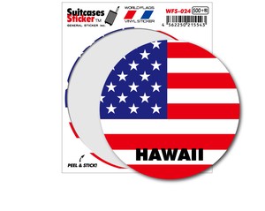 WFS-024/国旗ステッカー（サークル）/HAWAII・ハワイ