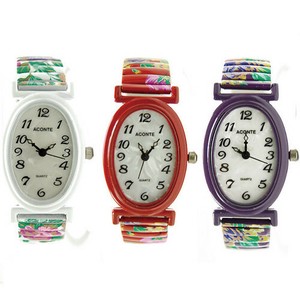 Analog Watch Floral Pattern 7-colors