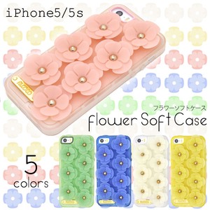 ＜スマホケース＞お花がキュート♪　iPhone SE/5s/5用フラワーソフトケース