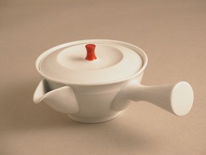 Arita Ware White Porcelains Red Japanese Tea Pot