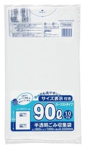東京23区容量表示入90L10枚入乳白TSN98