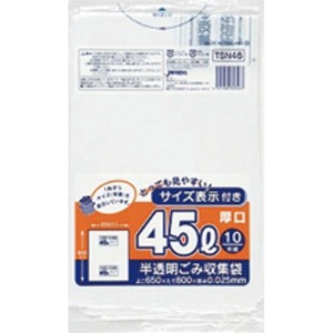 東京23区容量表示入45L厚口10枚乳白TSN46(38-500)