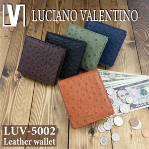 ★LUV-5002★Luciano Valentino ﾙﾁｱｰﾉﾊﾞﾚﾝﾁﾉ　オーストリッチ型押し レザースタンダード短財布