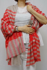 更に値下げ！ウール混のレトロ調チェック★ウール混チェックマフラー★IN-0414S
