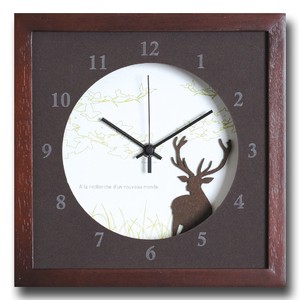 小さめサイズが可愛い北欧テイストのインテリアクロック（時計）VerdureClock/Reindeer/BR