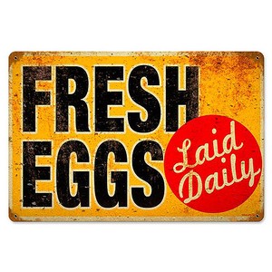 セール品【スティールサイン】【フード ＆ ドリンク】Eggs Laid Daily PT-RPC-077