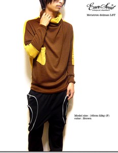 T-shirt Dolman Sleeve Color Palette High-Neck Switching